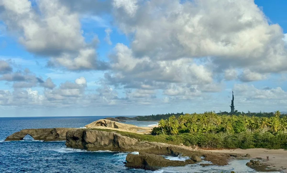 Arecibo lighthouse and dramatic northern Puerto Rico coastline