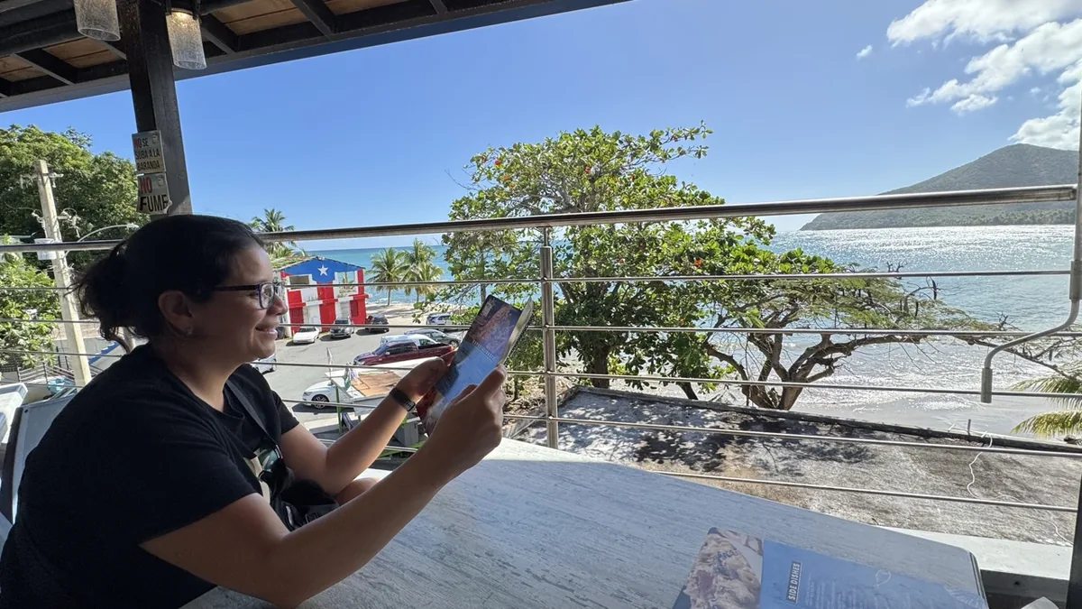 Beachfront dining Maunabo Puerto Rico with Caribbean ocean view
